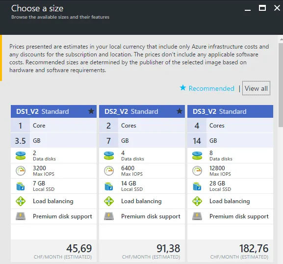Virtual machine configuration step 2
