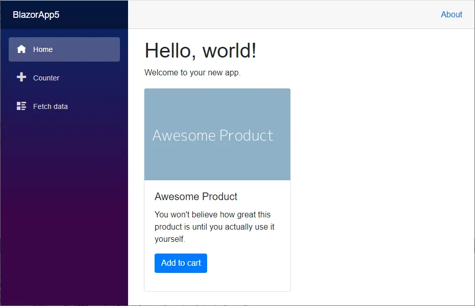 Blazor Component in Action