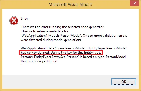 Error no key defined